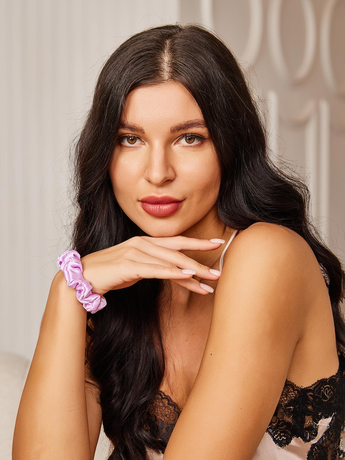 [Lavender] SilkSilky-CA 19Momme Pure Silk Scrunchie 002