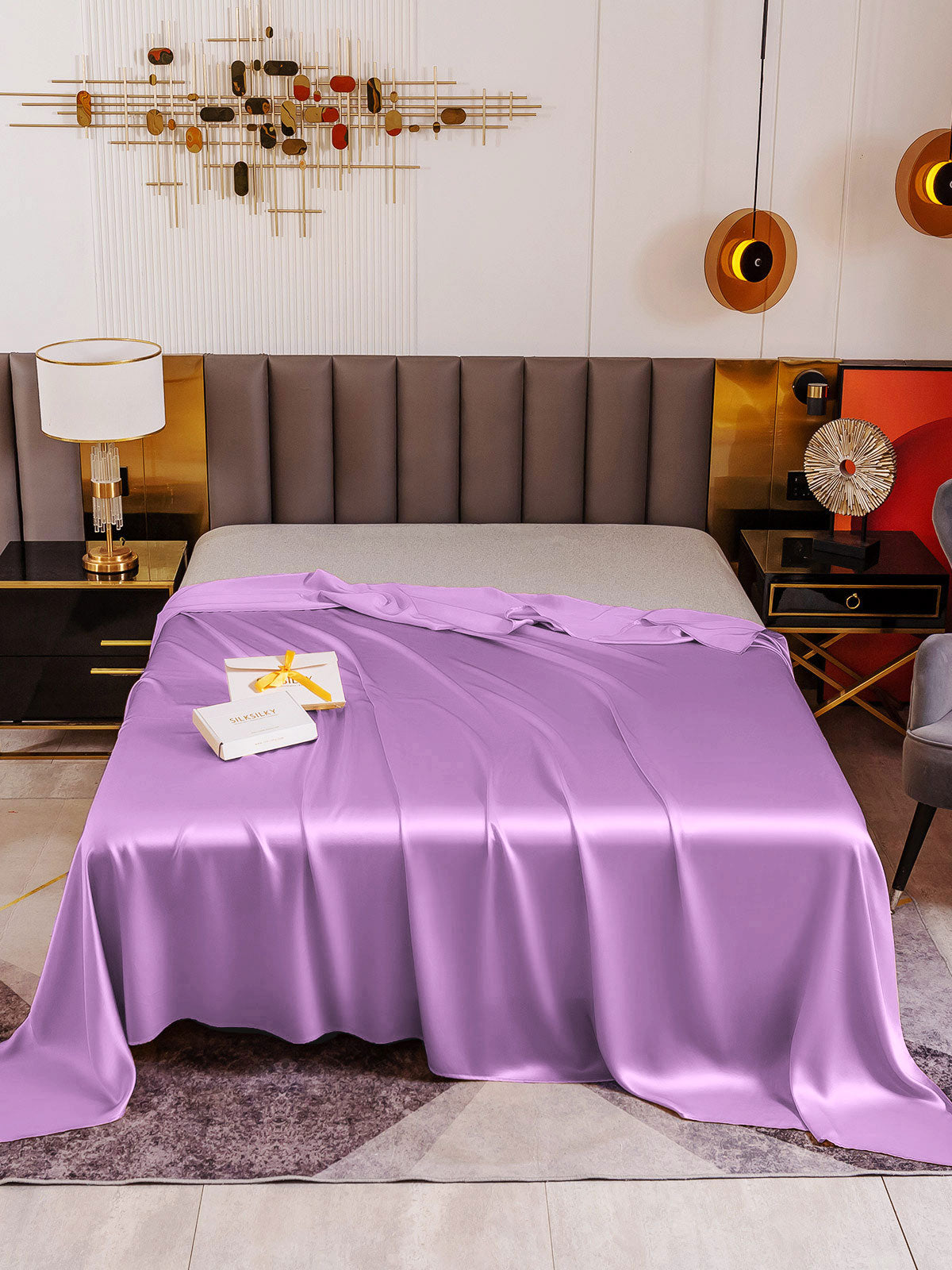 [Lavender] SilkSilky-CA 19Momme Pure Silk Sheet 002