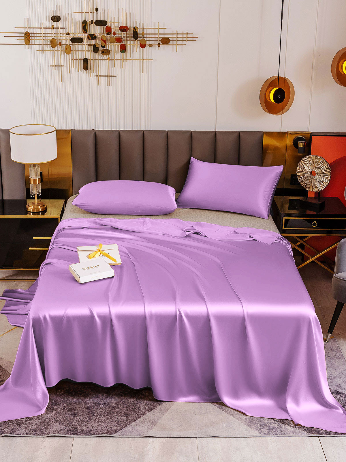 [Lavender] SilkSilky-CA 19Momme Pure Silk Sheet 002