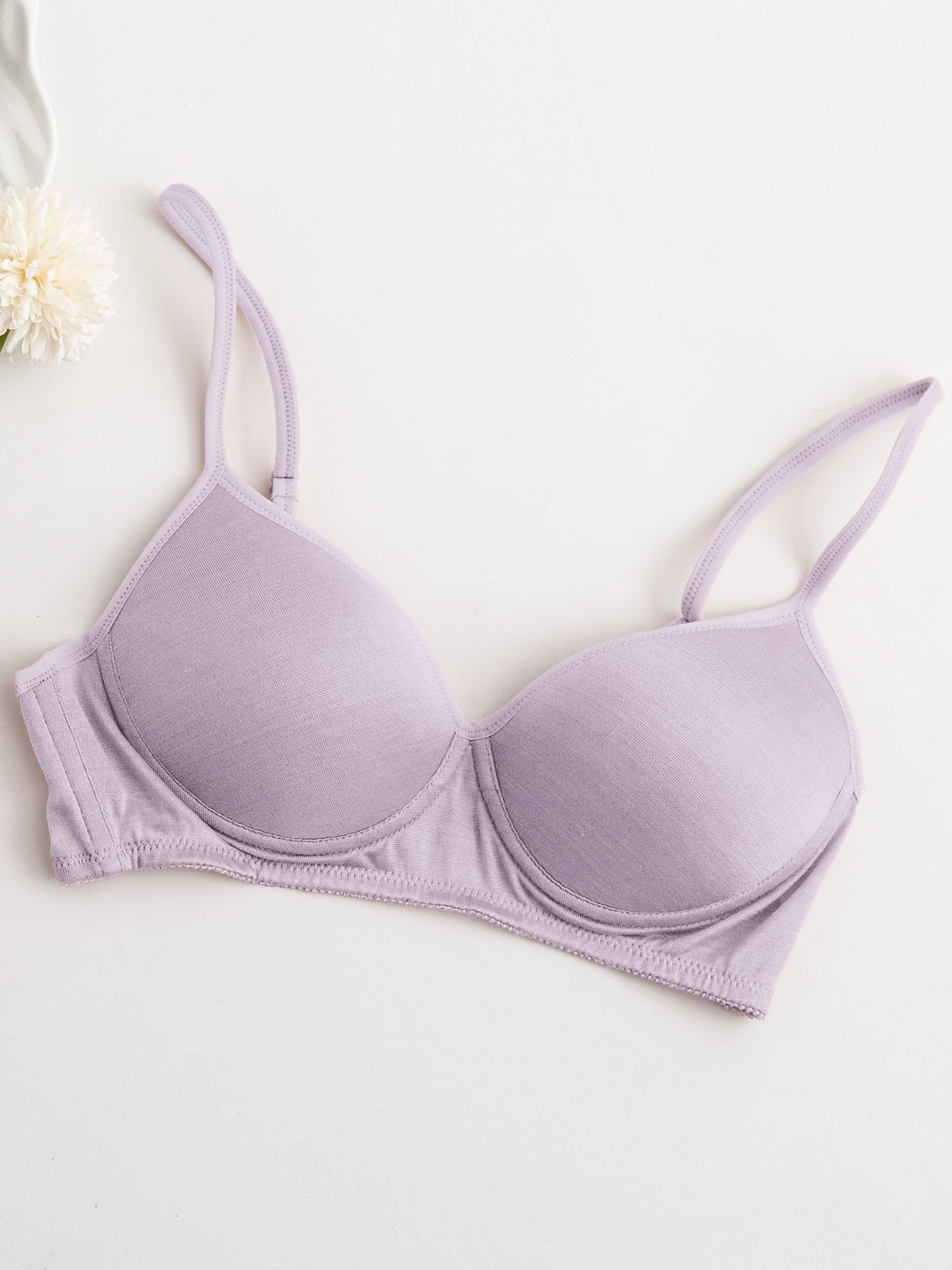 [Lavender] SilkSilky-CA Silk Knitted Bra 005