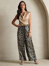 [Leopard] SilkSilky-CA Pure Silk Womens Pants 001,