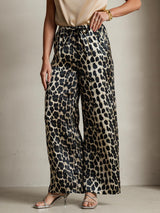 [Leopard] SilkSilky-CA Pure Silk Womens Pants 004,