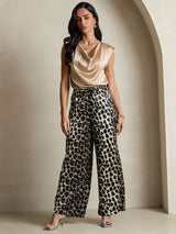 [Leopard] SilkSilky-CA Pure Silk Womens Pants 007,