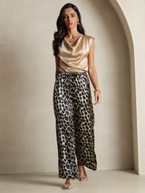 [Leopard] SilkSilky-CA Pure Silk Womens Pants 008,