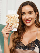 [Light Beige] SilkSilky-CA Scrunchie 001