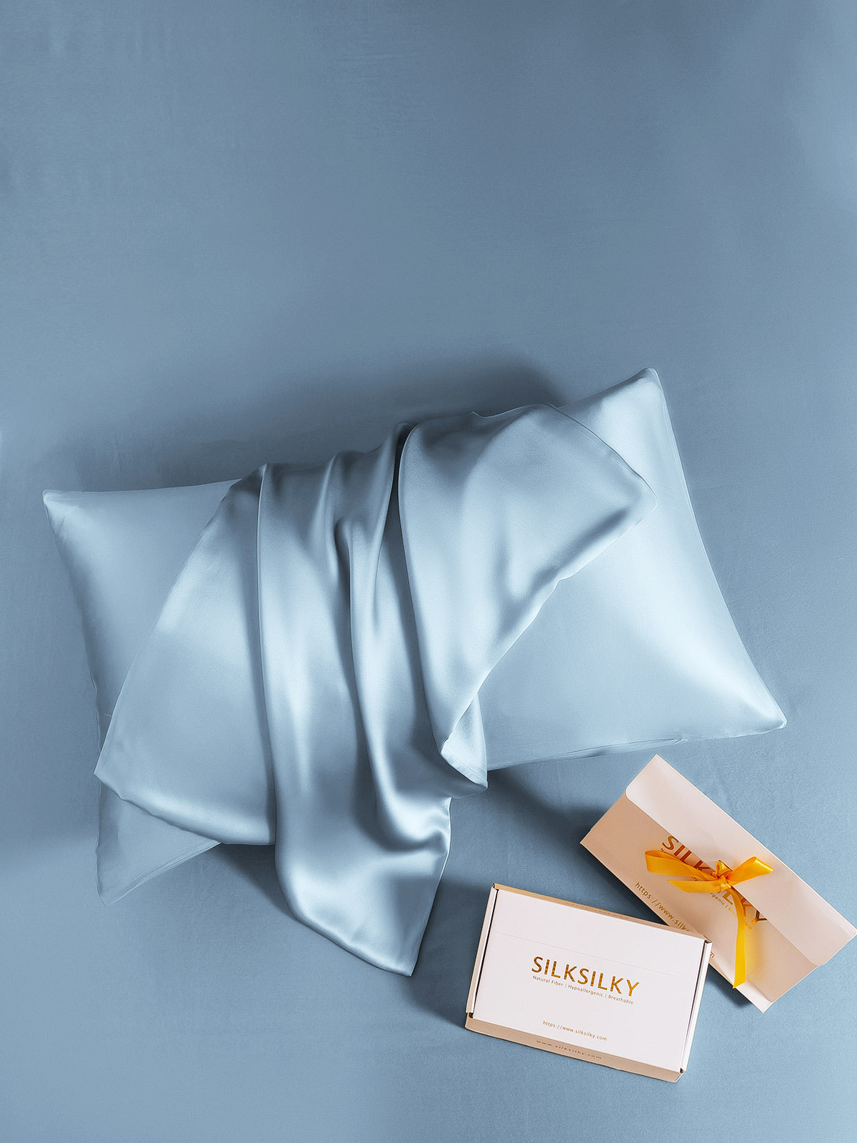 [Light Blue] SilkSilky-CA 19Momme Pure Silk Pillowcase 006