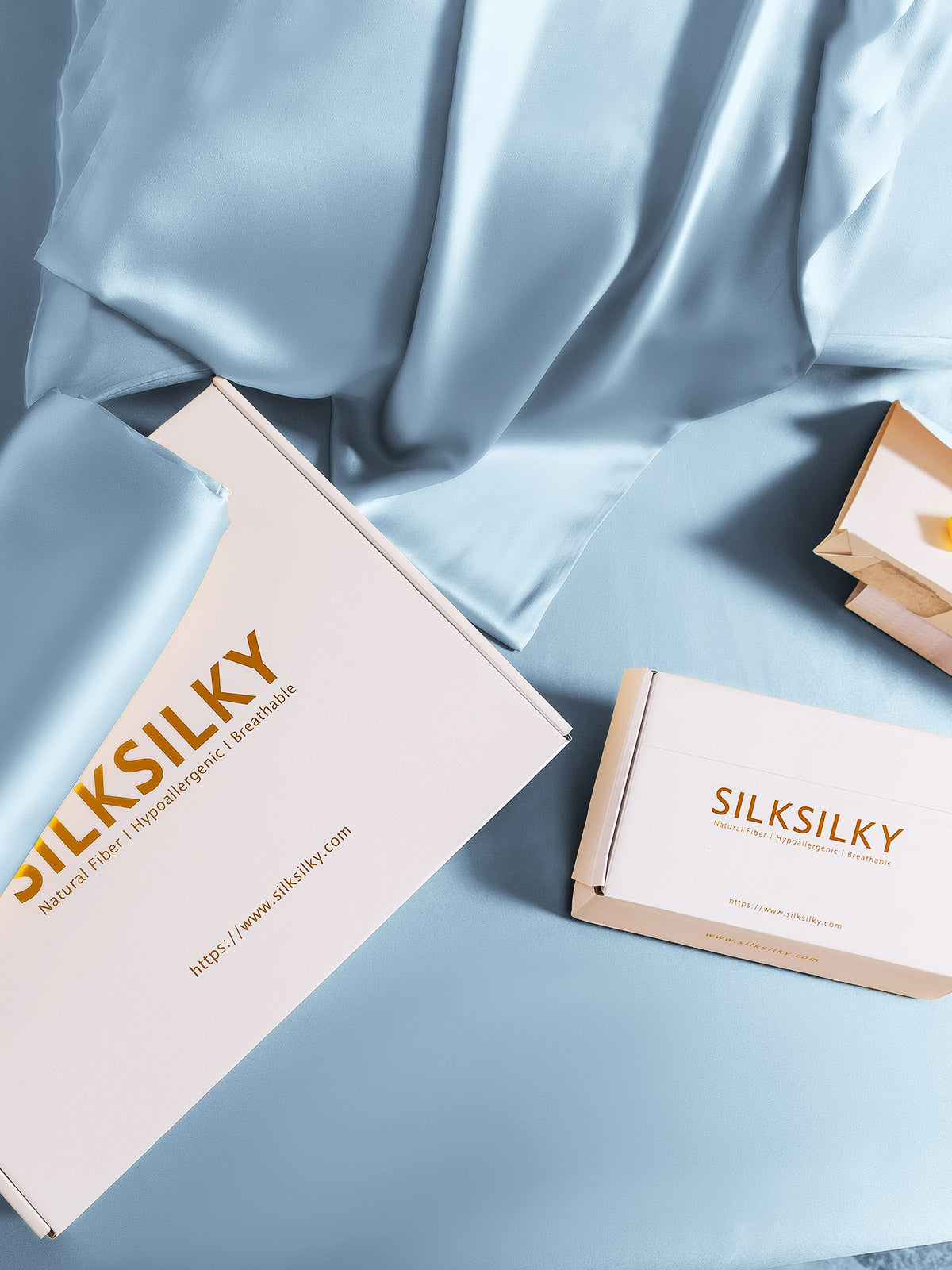 [Light Blue] SilkSilky-CA 19Momme Pure Silk Pillowcase 008