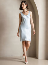 [Light Blue] SilkSilky-CA Sleeveless Scoop Neck Dress 007