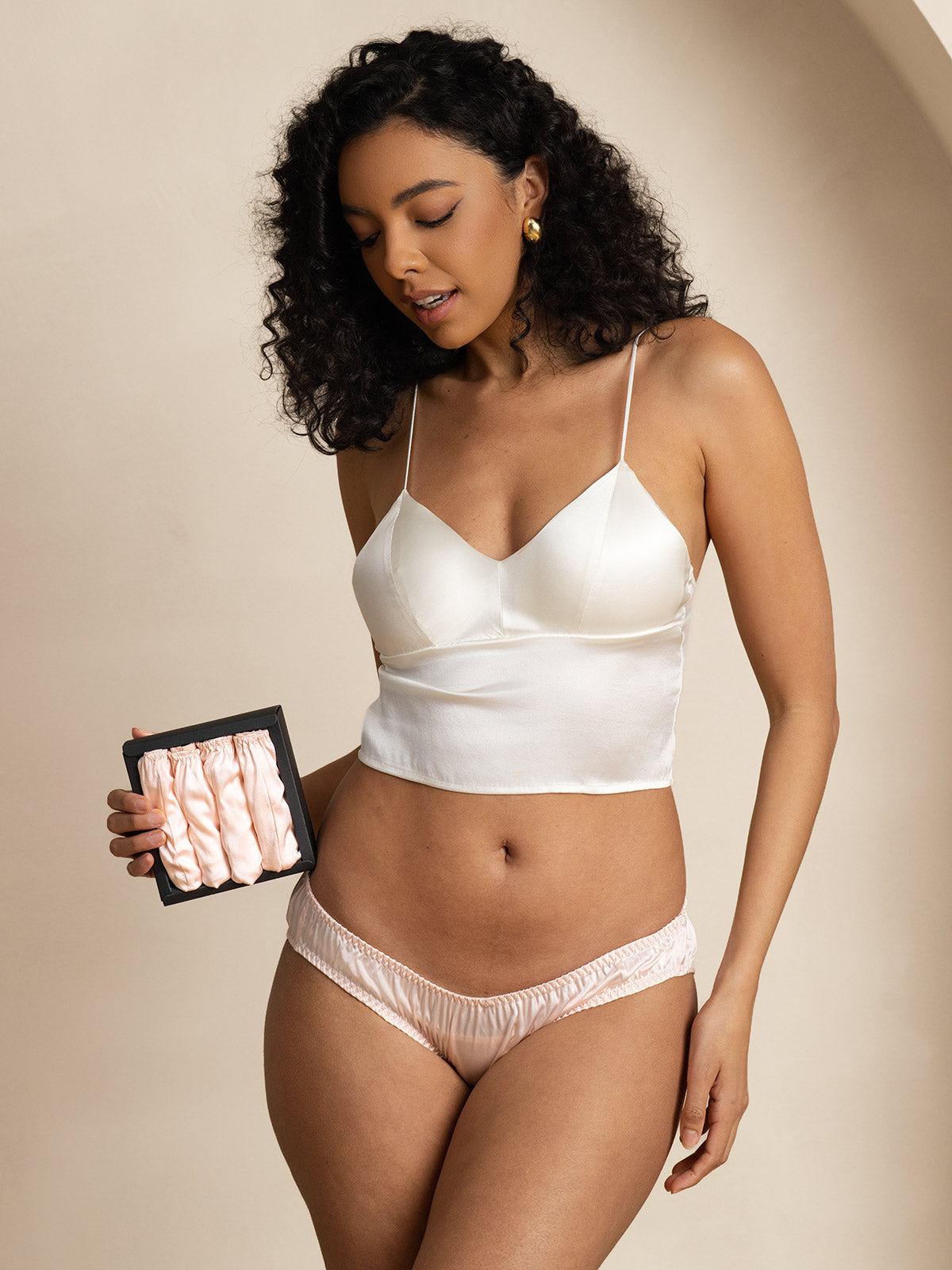 [Light Pink] SilkSilky-CA Silk Knitted Panty 006