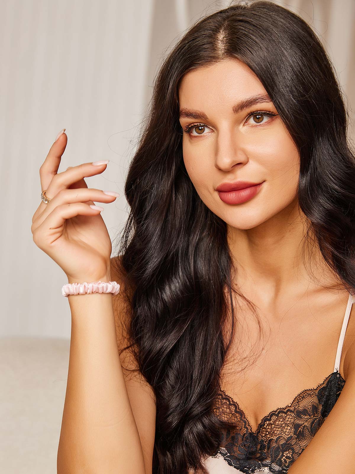 [Light Pink] SilkSilky-CA 19Momme Scrunchie 003