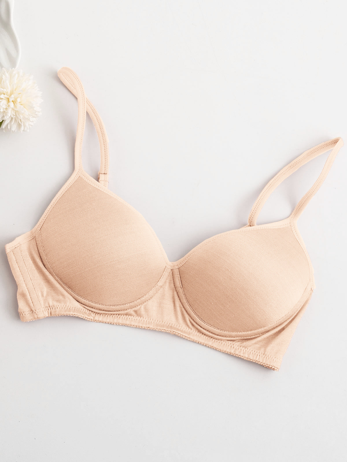 [Light Yellow] SilkSilky-CA Silk Knitted Bra 005