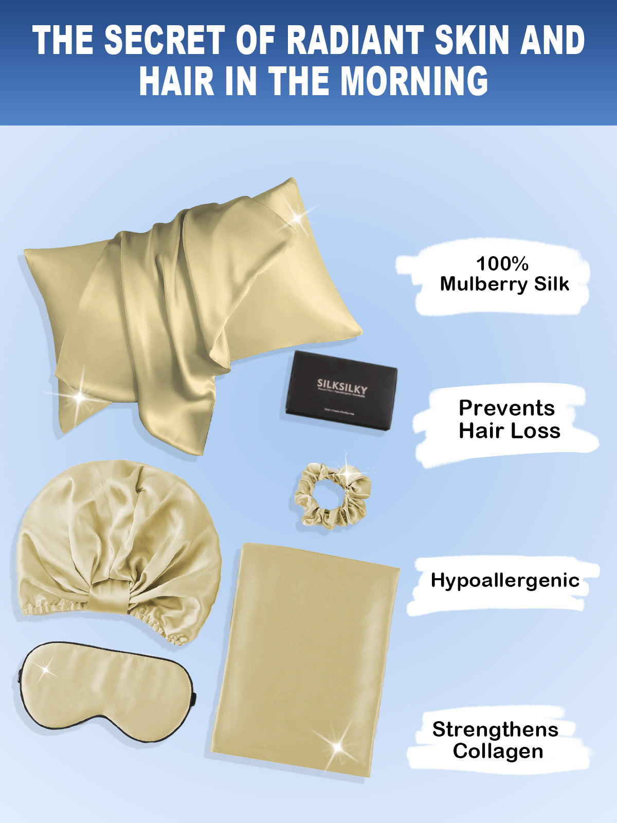 [Mint Green] SilkSilky-CA 19Momme Pure Silk Pillowcase Set 002
