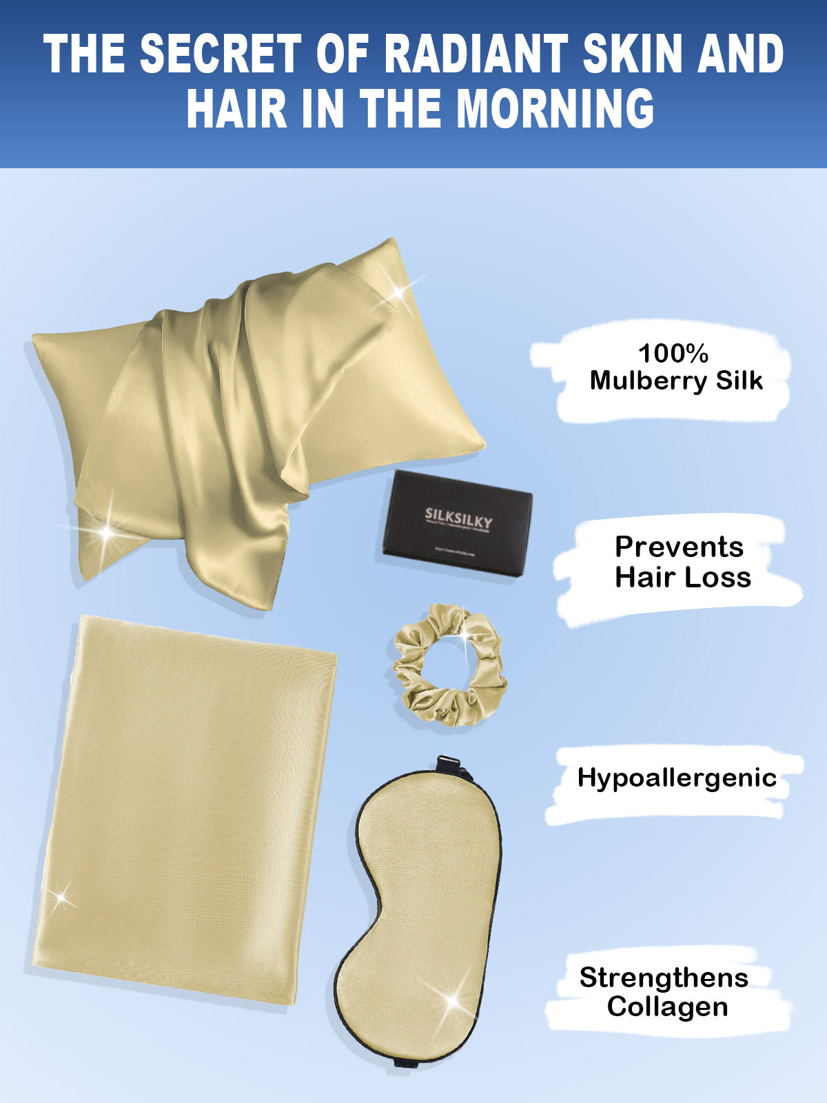 [Mint Green] SilkSilky-CA 19Momme Pure Silk Pillowcase Set 002