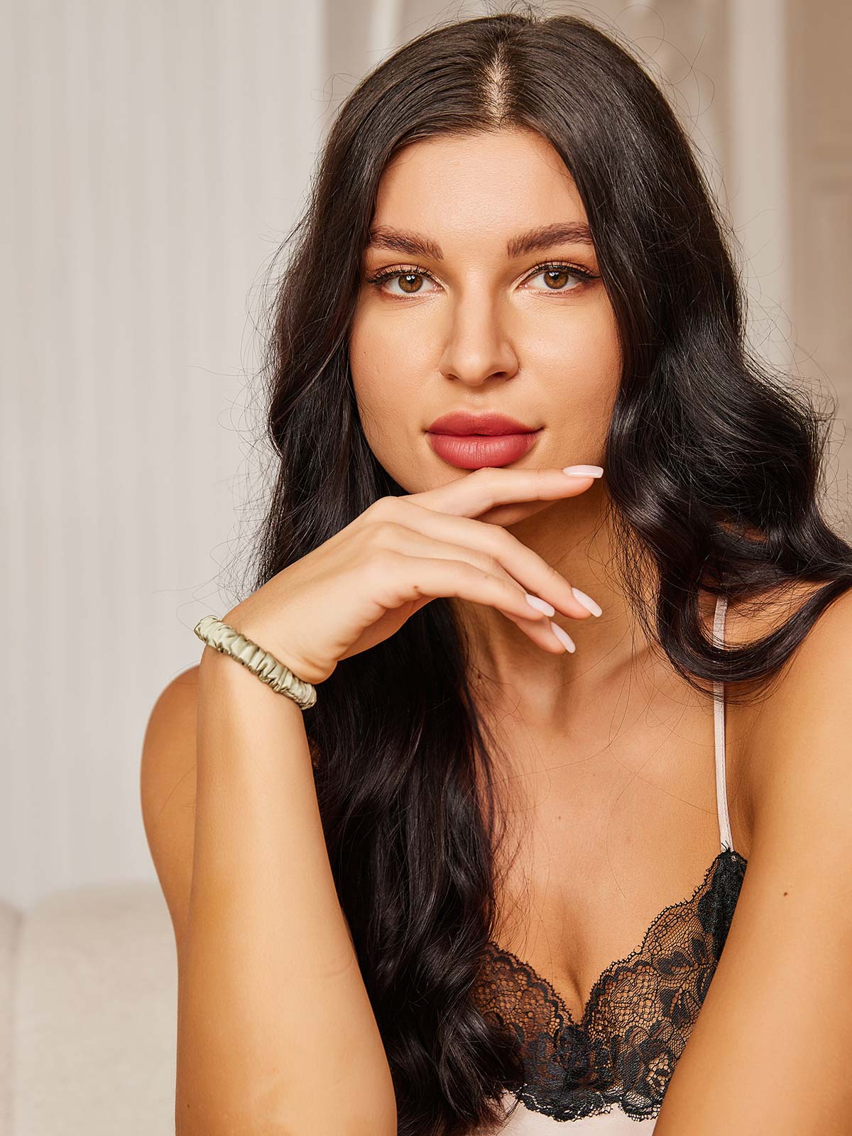 [Mint Green] SilkSilky-CA 19Momme Scrunchie 003