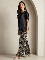 [Multi] SilkSilky-CA Pure Silk Short Sleeve Round Neck Women's Pajamas 009