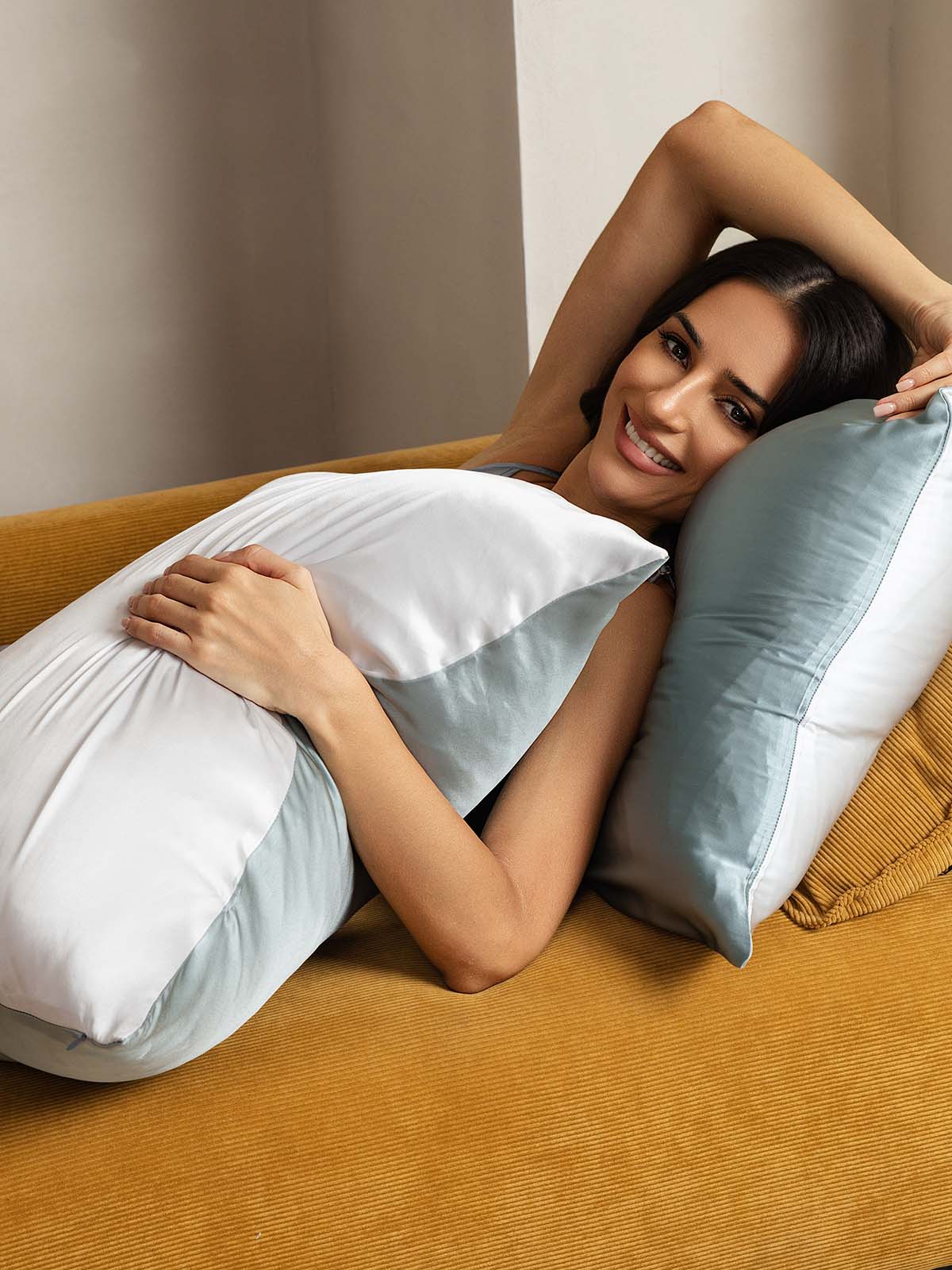 22Momme 100% Mulberry Silk Pillowcase - Two-tone Design
