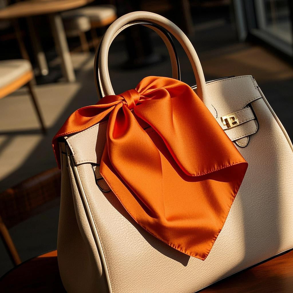 [Orange] SilkSilky-CA Pure Silk Scarf 001