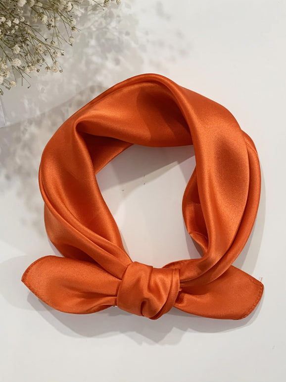[Orange] SilkSilky-CA Pure Silk Scarf 002