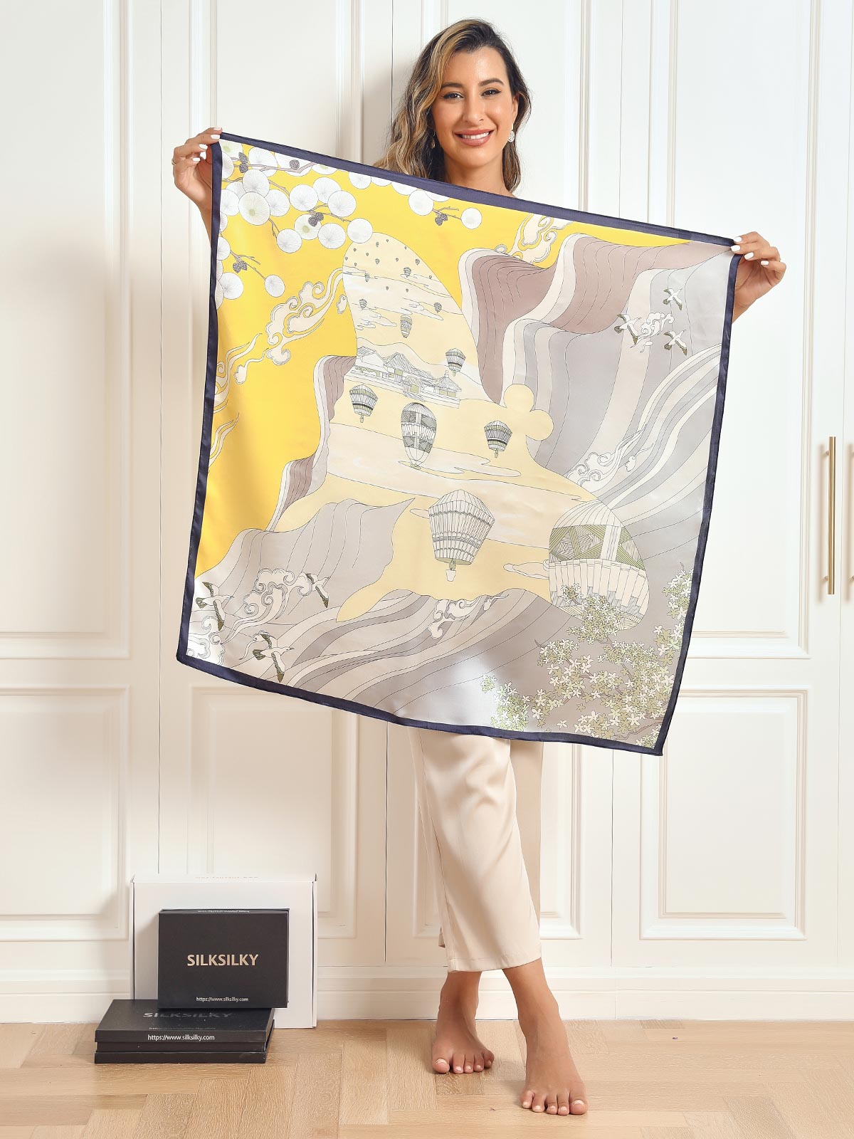 [P008] SilkSilky-CA Pure Silk Scarf 004