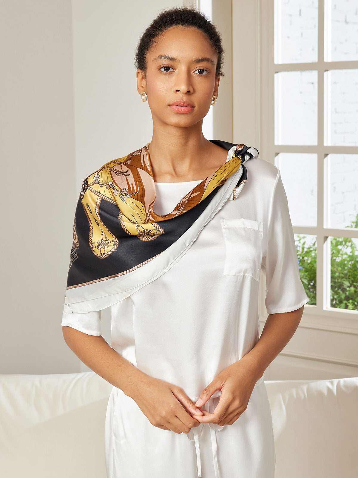 [P010] SilkSilky-CA Pure Silk Scarf 002