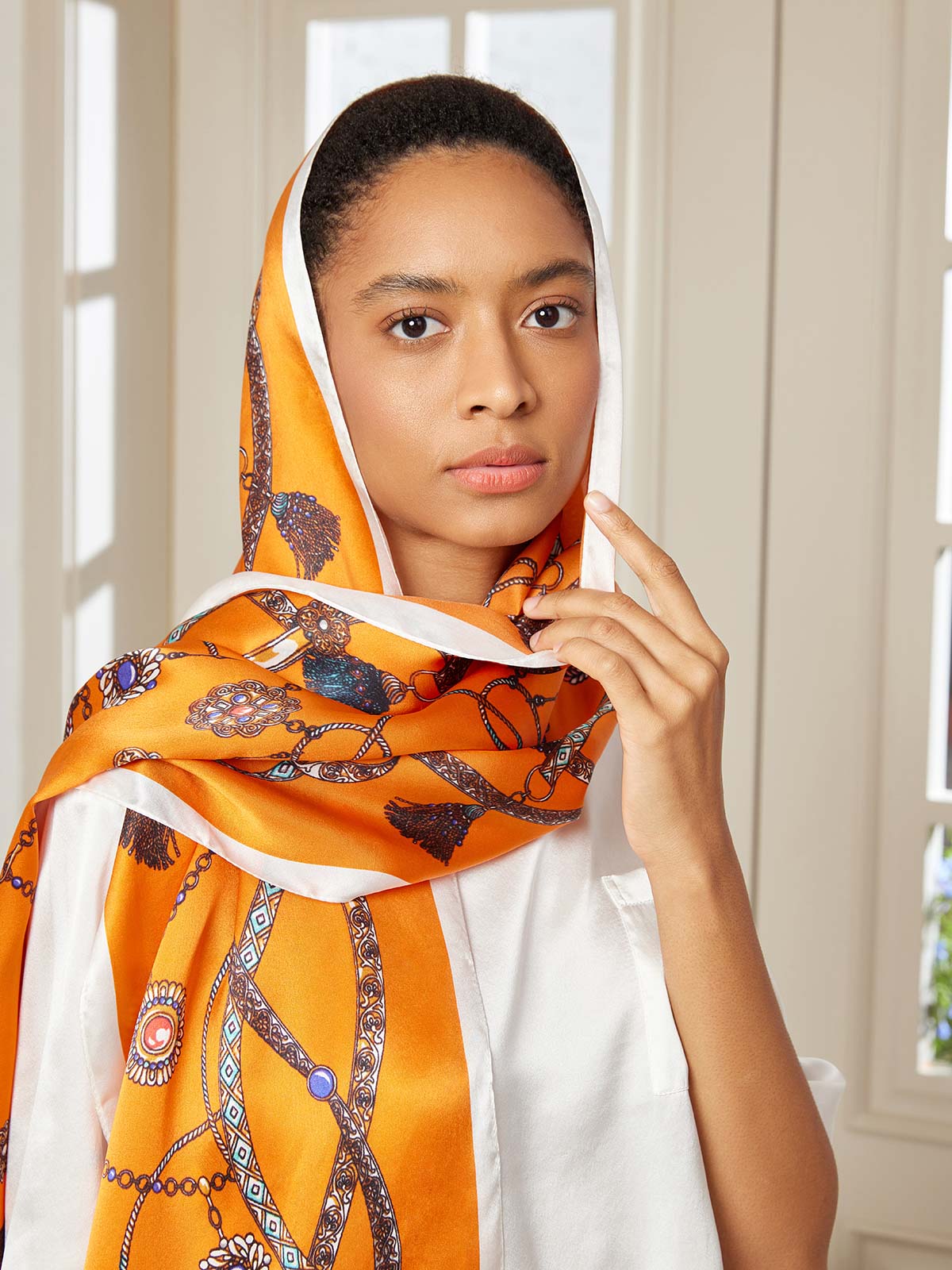 [P018] SilkSilky-CA Pure Silk Scarf 003