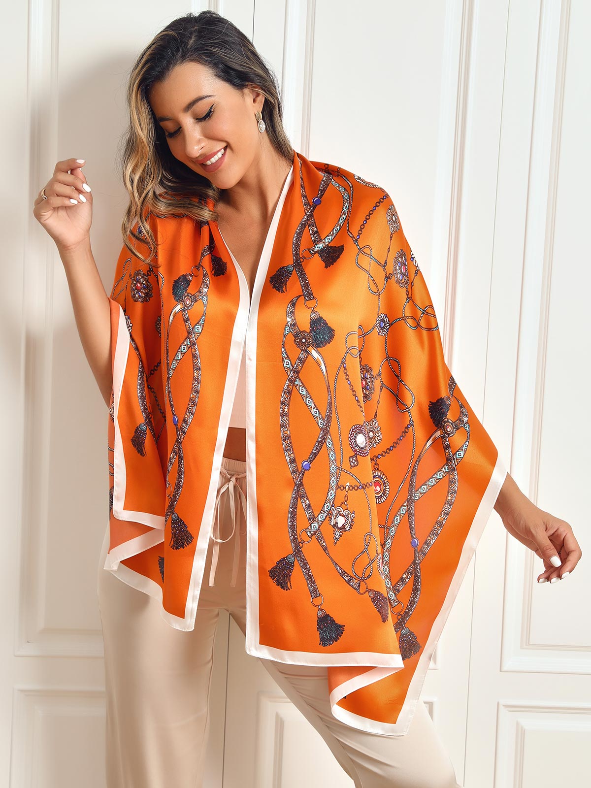 [P018] SilkSilky-CA Pure Silk Scarf 004