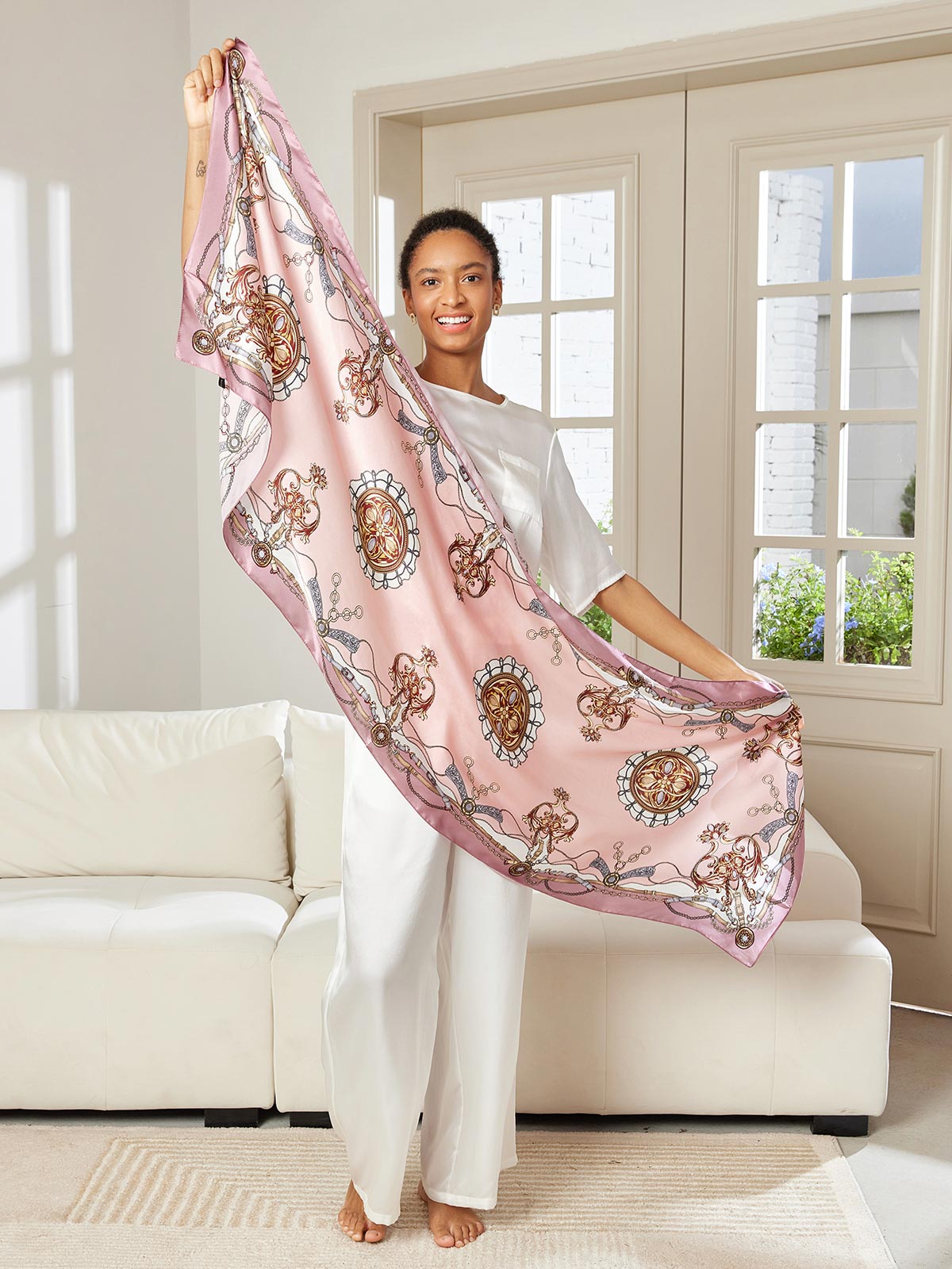 [P019] SilkSilky-CA Pure Silk Scarf 004