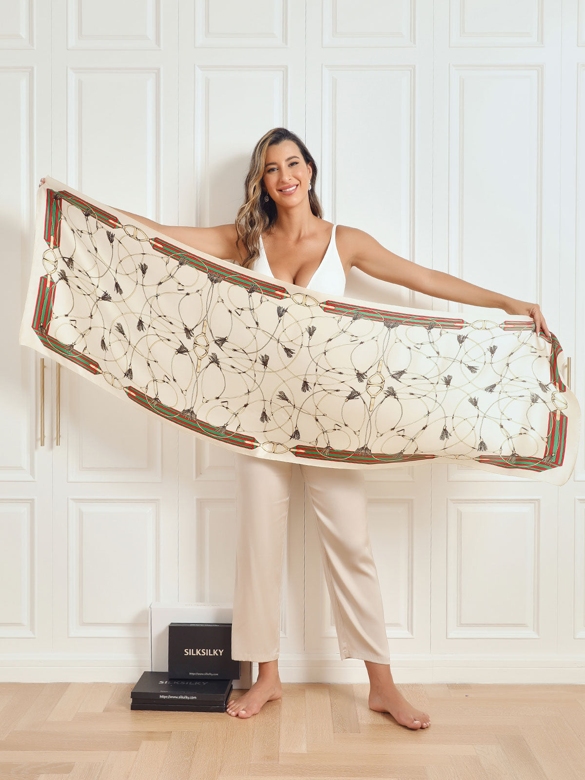 [P020] SilkSilky-CA Pure Silk Scarf 002
