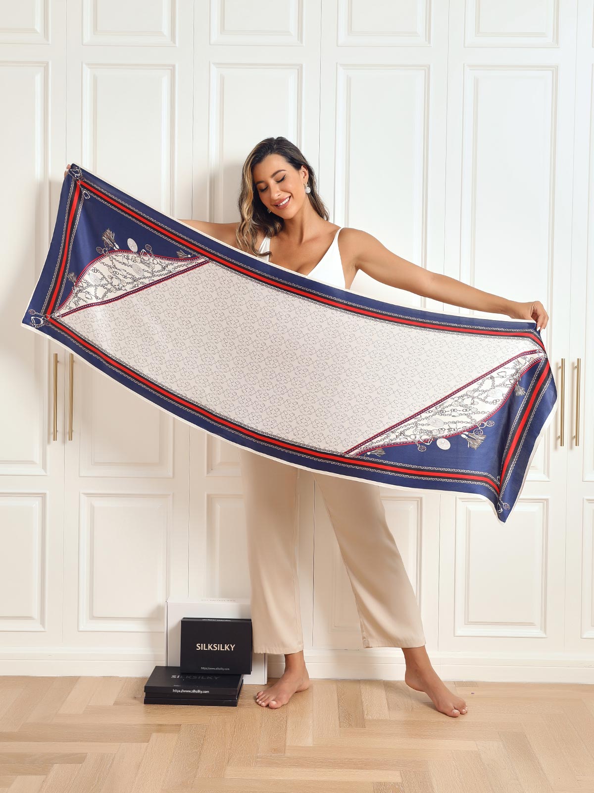 [P024] SilkSilky-CA Pure Silk Scarf 005