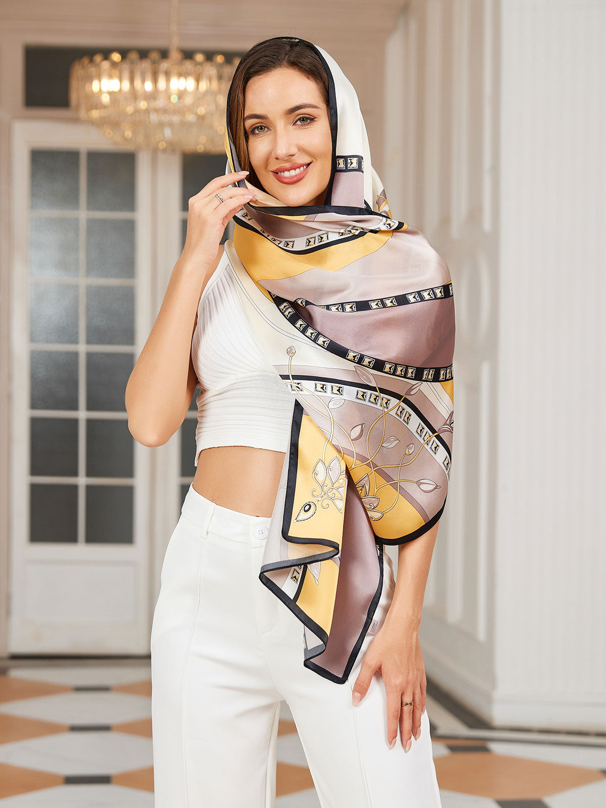 [P029] SilkSilky-CA Pure Silk Scarf 003