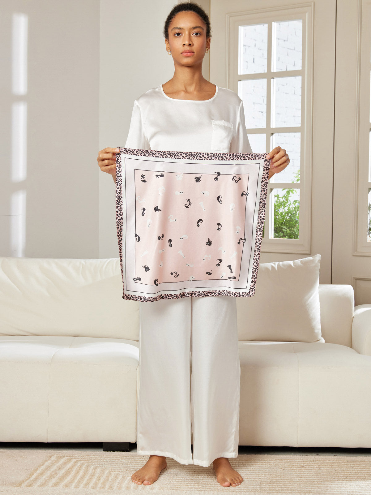 [P032] SilkSilky-CA Pure Silk Scarf 002