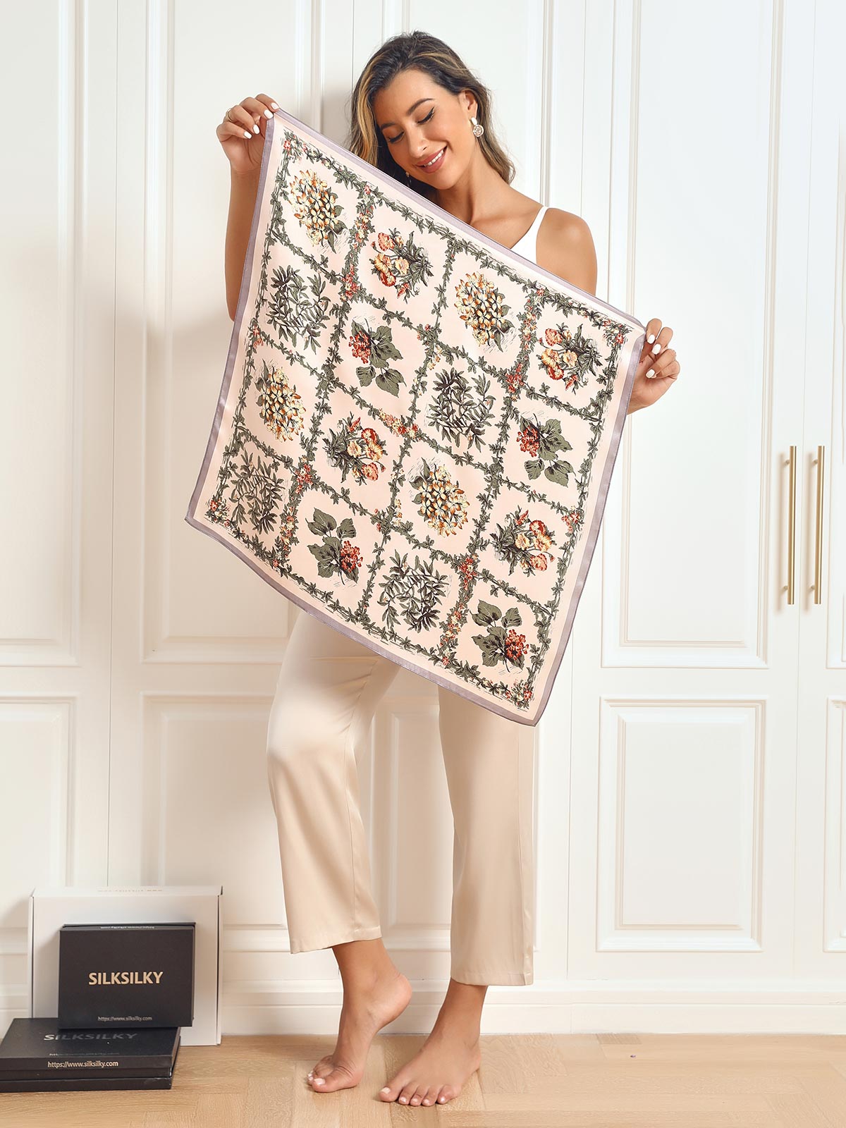 [P053] SilkSilky-CA Pure Silk Scarf 002