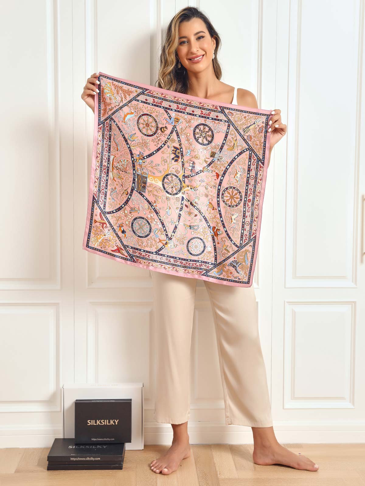 [P058] SilkSilky-CA Pure Silk Scarf 002
