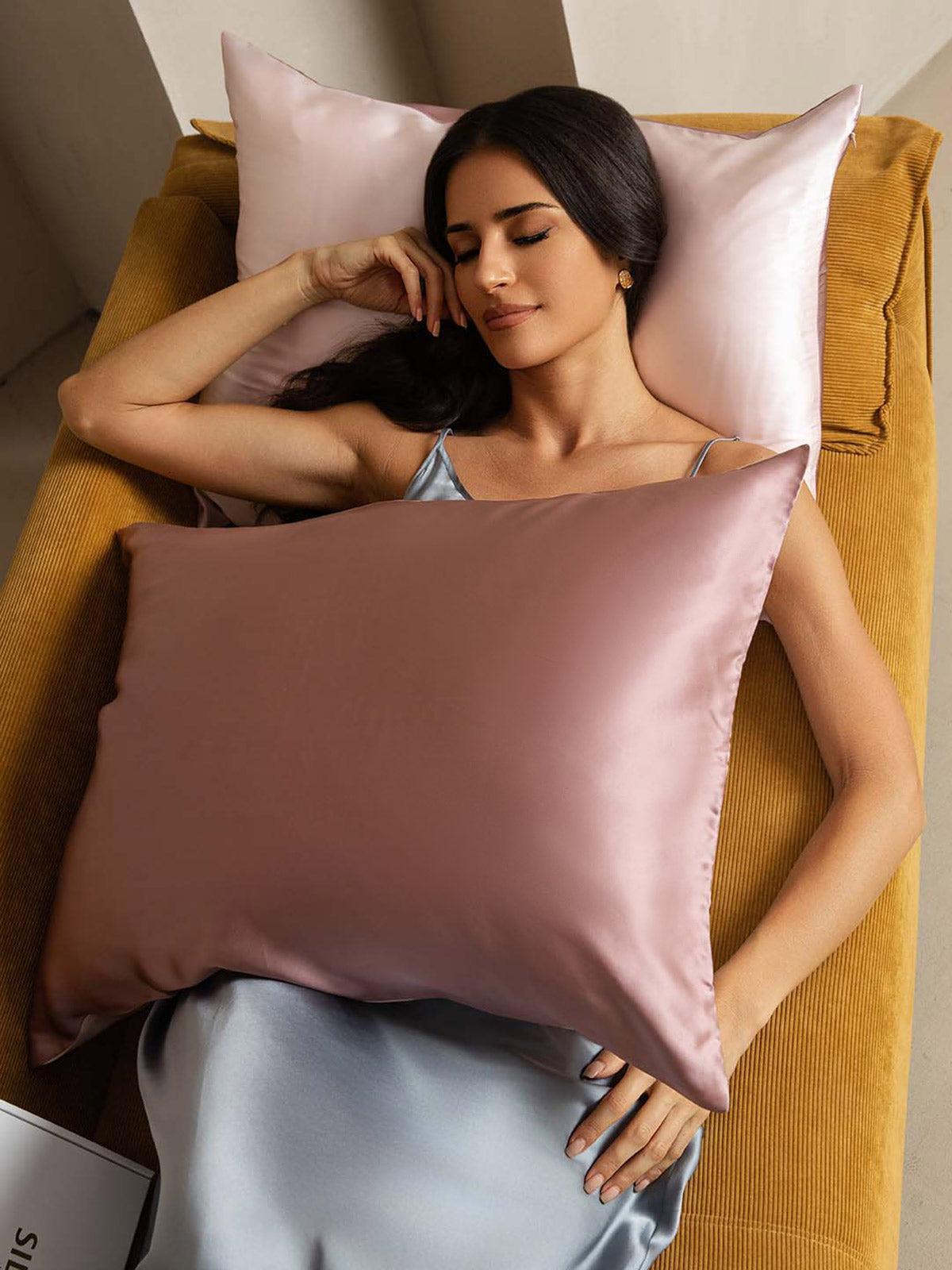22Momme 100% Mulberry Silk Pillowcase - Two-tone Design