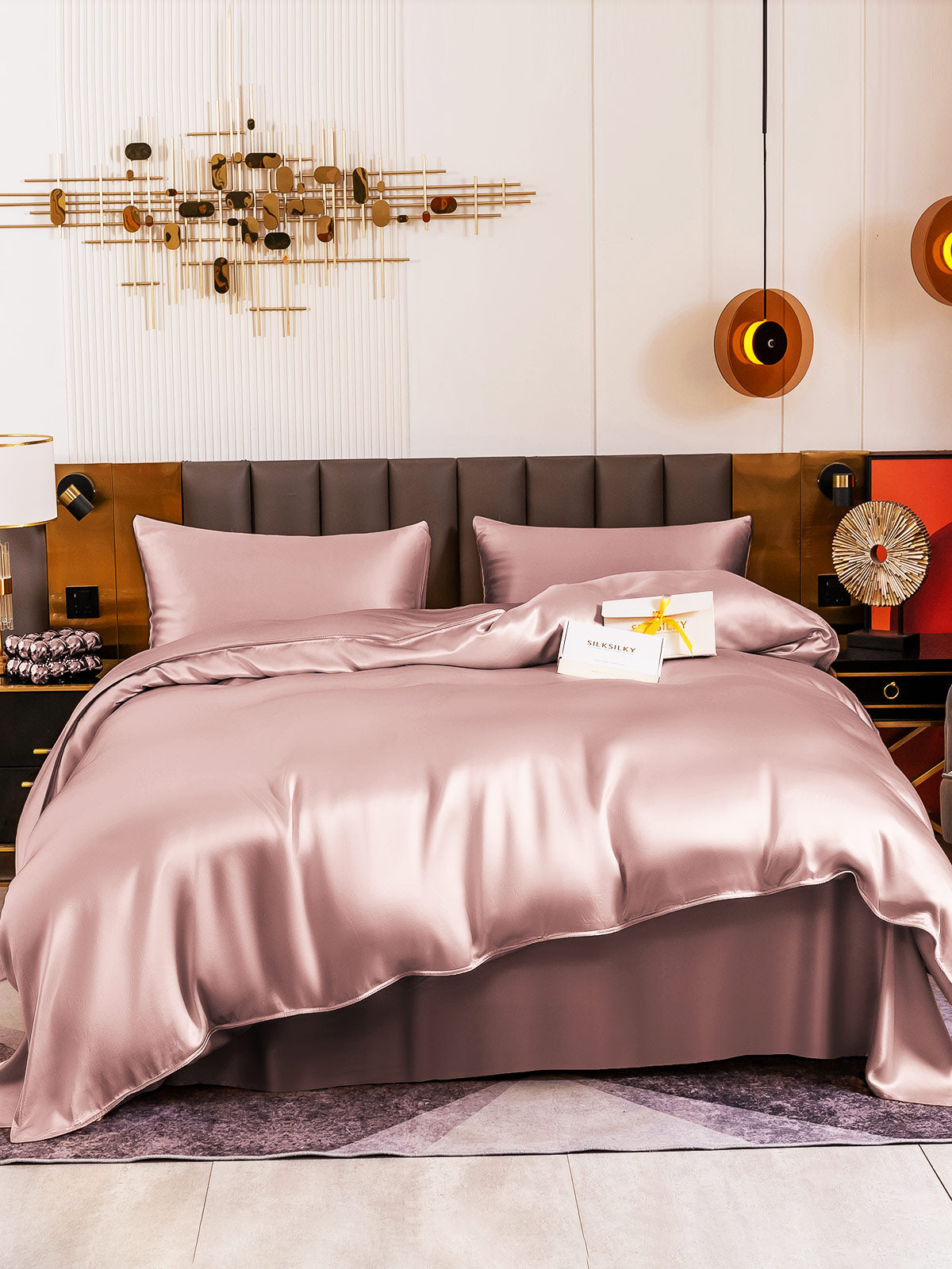 [Pale Mauve] SilkSilky-CA 19Momme Pure Silk Bedding Set 002