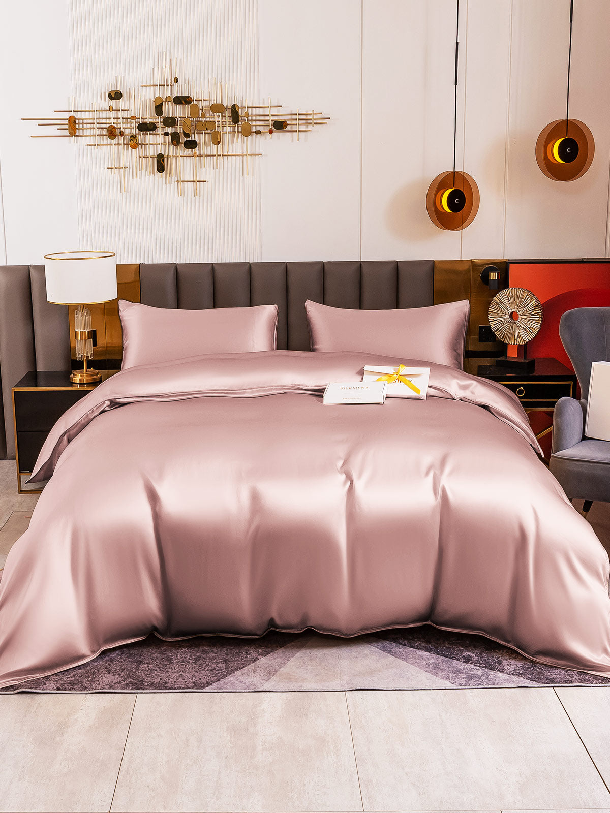 [Pale Mauve] SilkSilky-CA 19Momme Pure Silk Bedding Set 002