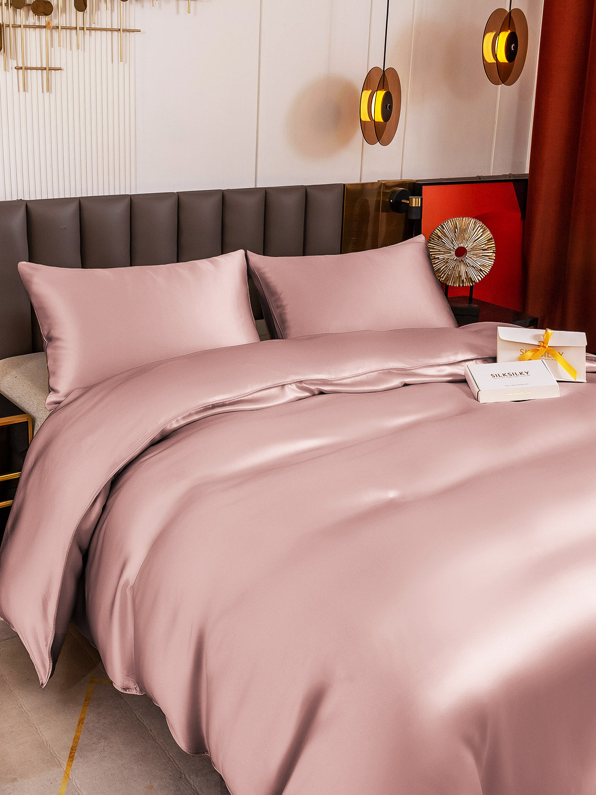 [Pale Mauve] SilkSilky-CA 19Momme Pure Silk Bedding Set 003