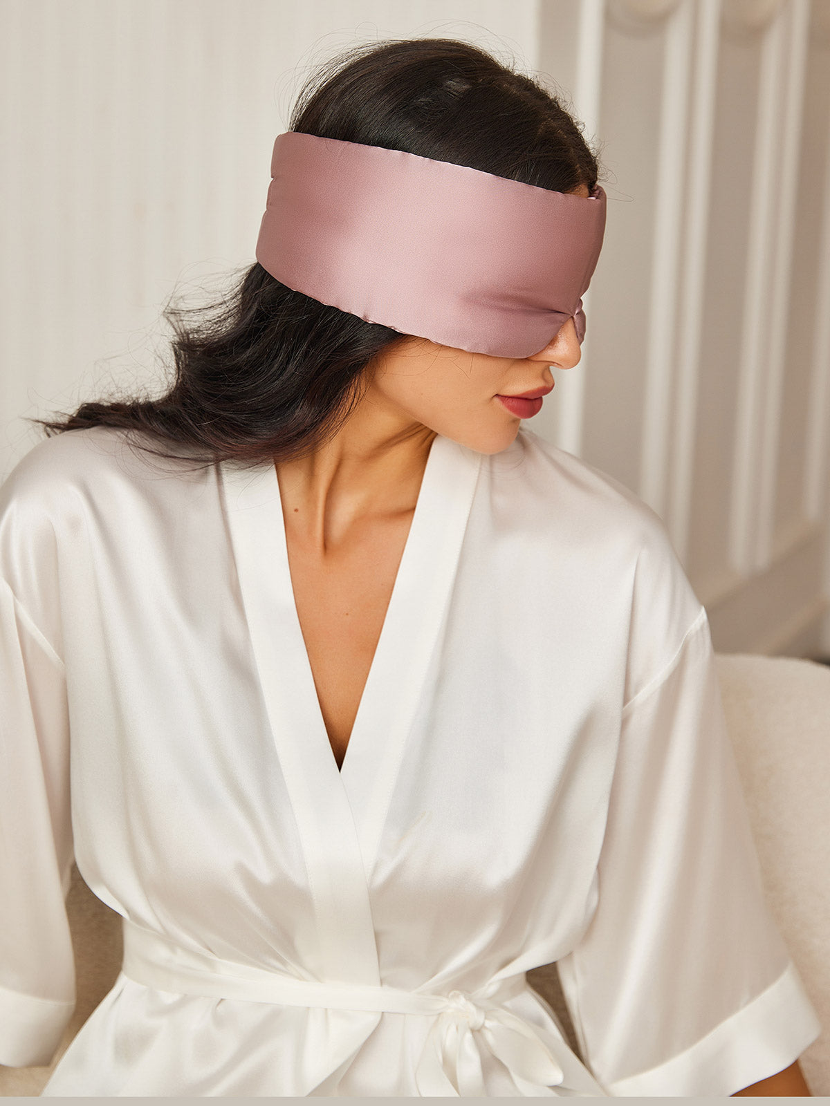 [Pale Mauve] SilkSilky-CA 19Momme Pure Silk Eye Mask 002