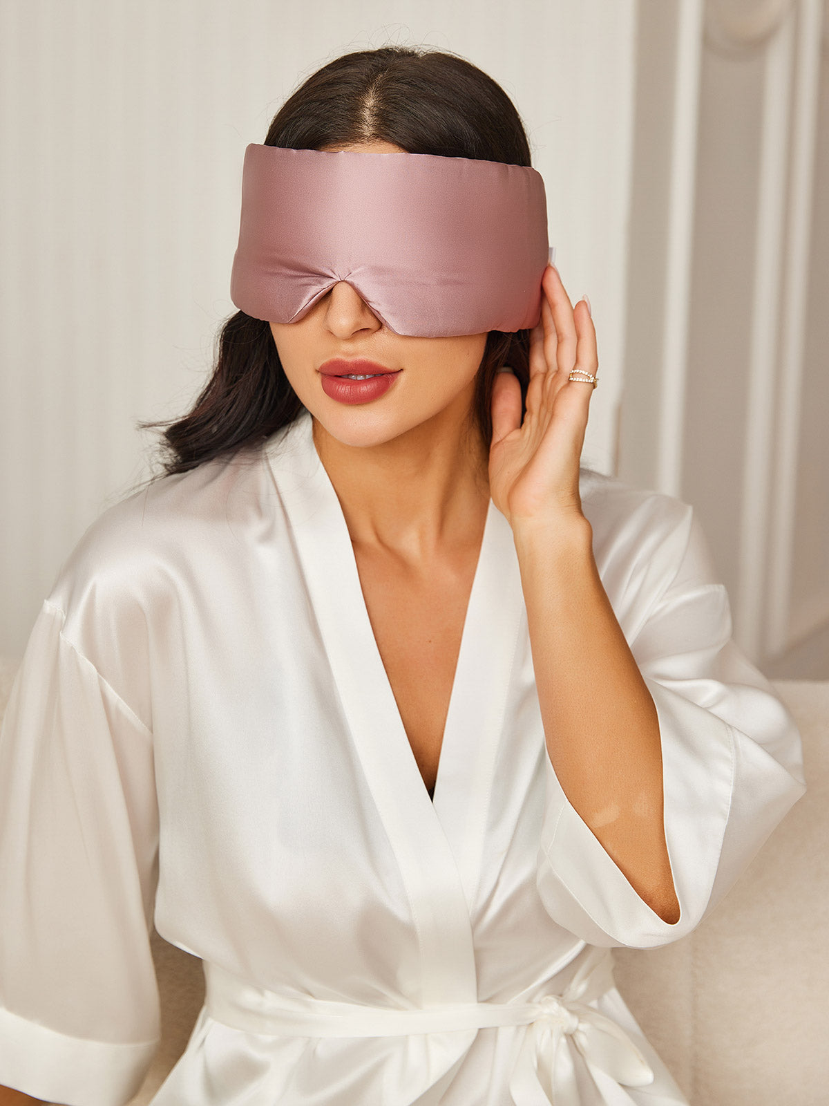 [Pale Mauve] SilkSilky-CA 19Momme Pure Silk Eye Mask 003