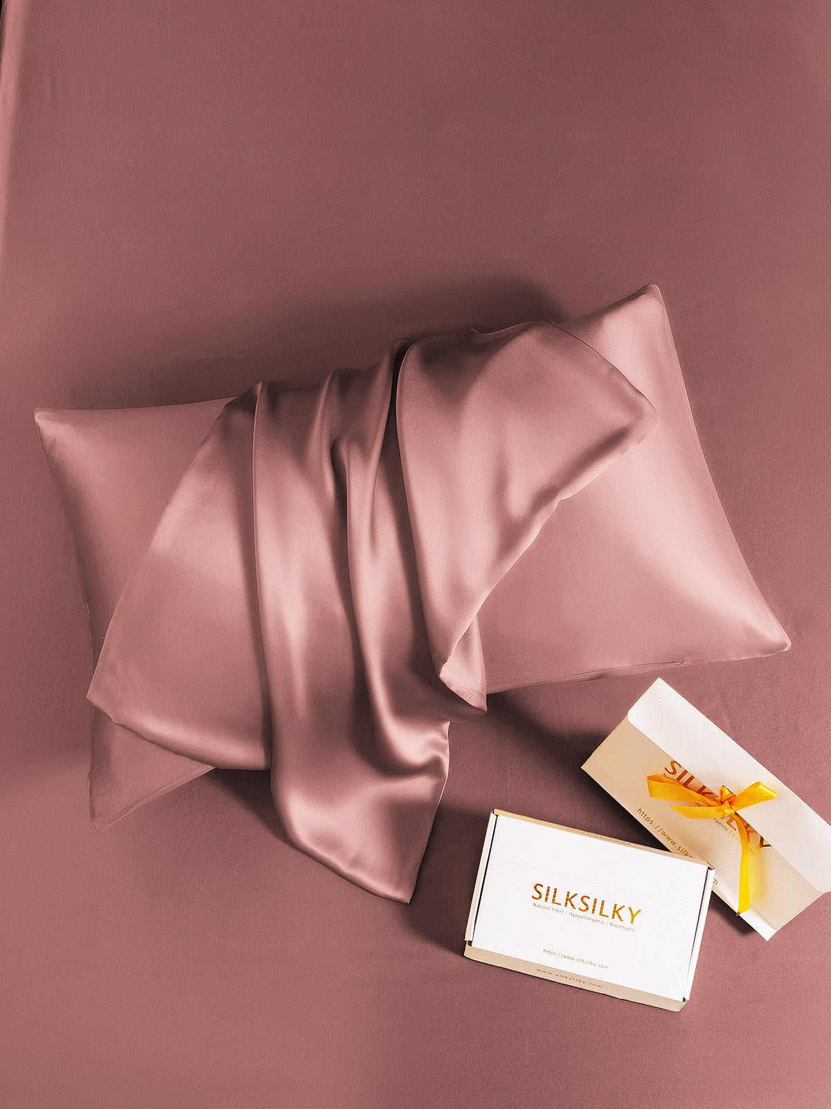 [Pale Mauve] SilkSilky-CA 19Momme Pure Silk Pillowcase 006