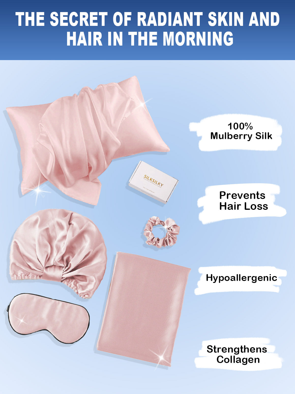 [Pale Mauve] SilkSilky-CA 19Momme Pure Silk Pillowcase Set 002