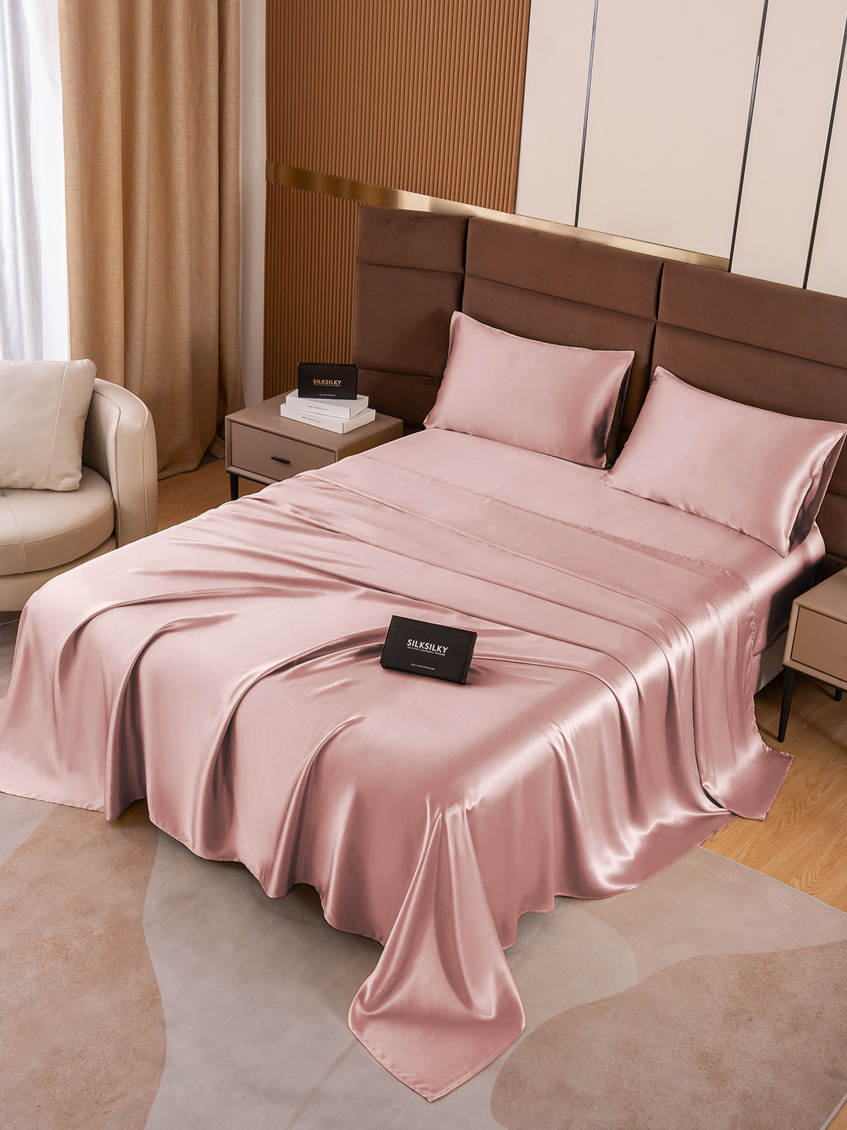 [Pale Mauve] SilkSilky-CA 19Momme Pure Silk Sheet 001
