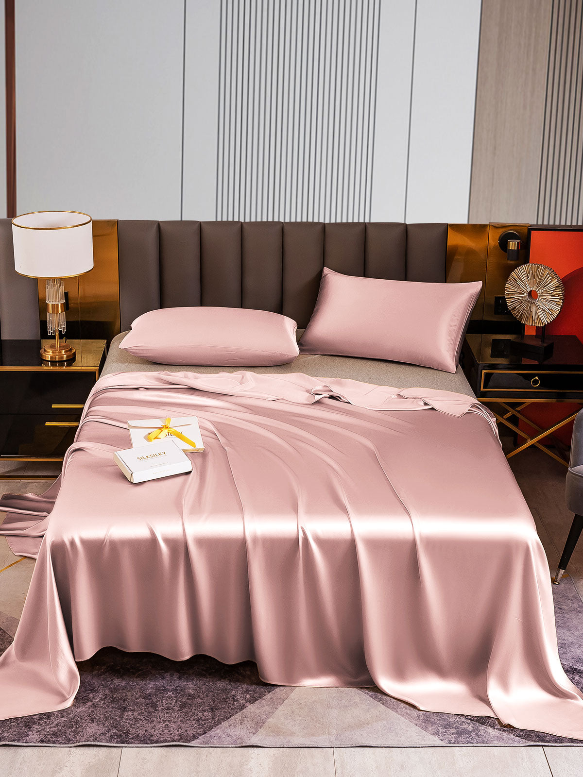 [Pale Mauve] SilkSilky-CA 22Momme Pure Silk Bedding Set 001