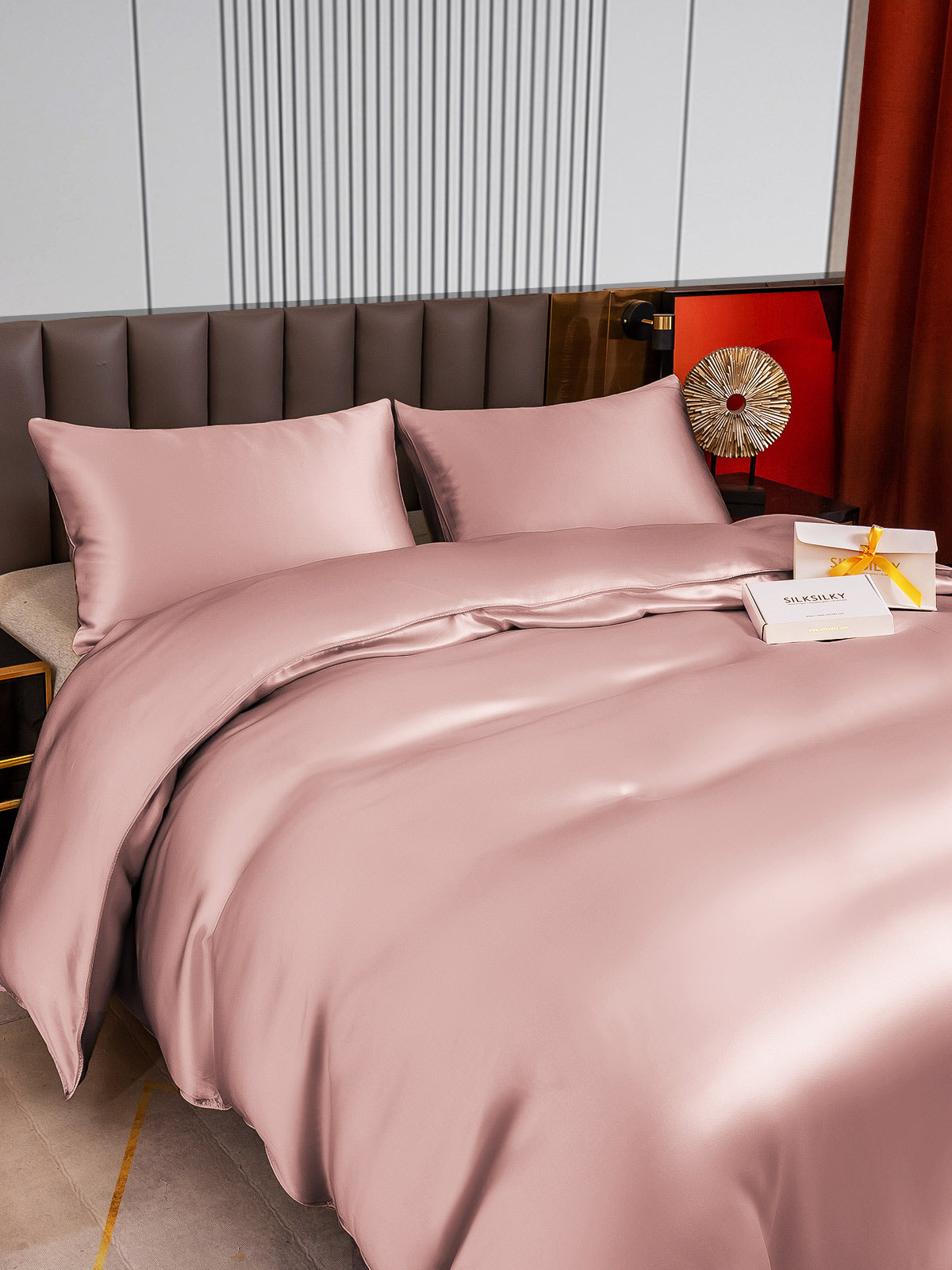 [Pale Mauve] SilkSilky-CA 22Momme Pure Silk Bedding Set 004
