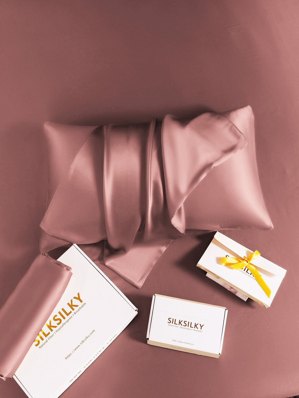 [Pale Mauve] SilkSilky-CA 22Momme Pure Silk Pillowcase 006