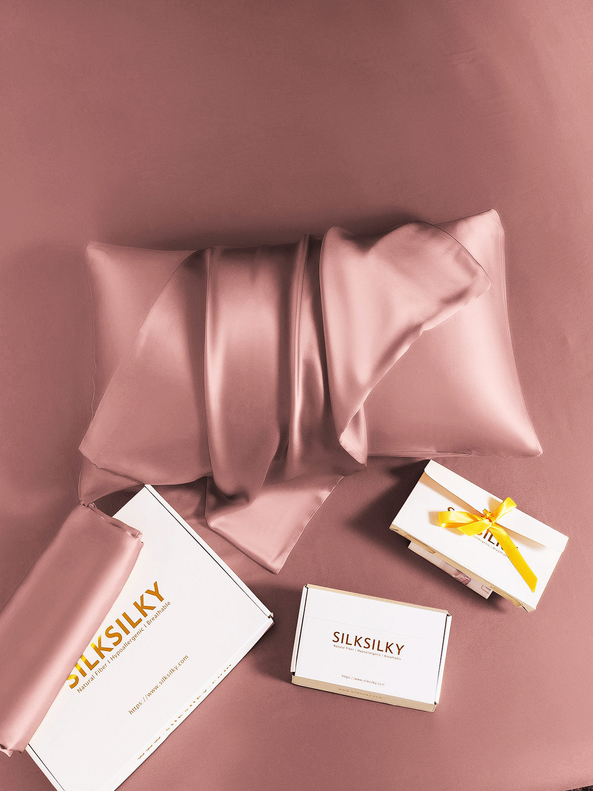 [Pale Mauve] SilkSilky-CA 30Momme Pure Silk Pillowcase 005