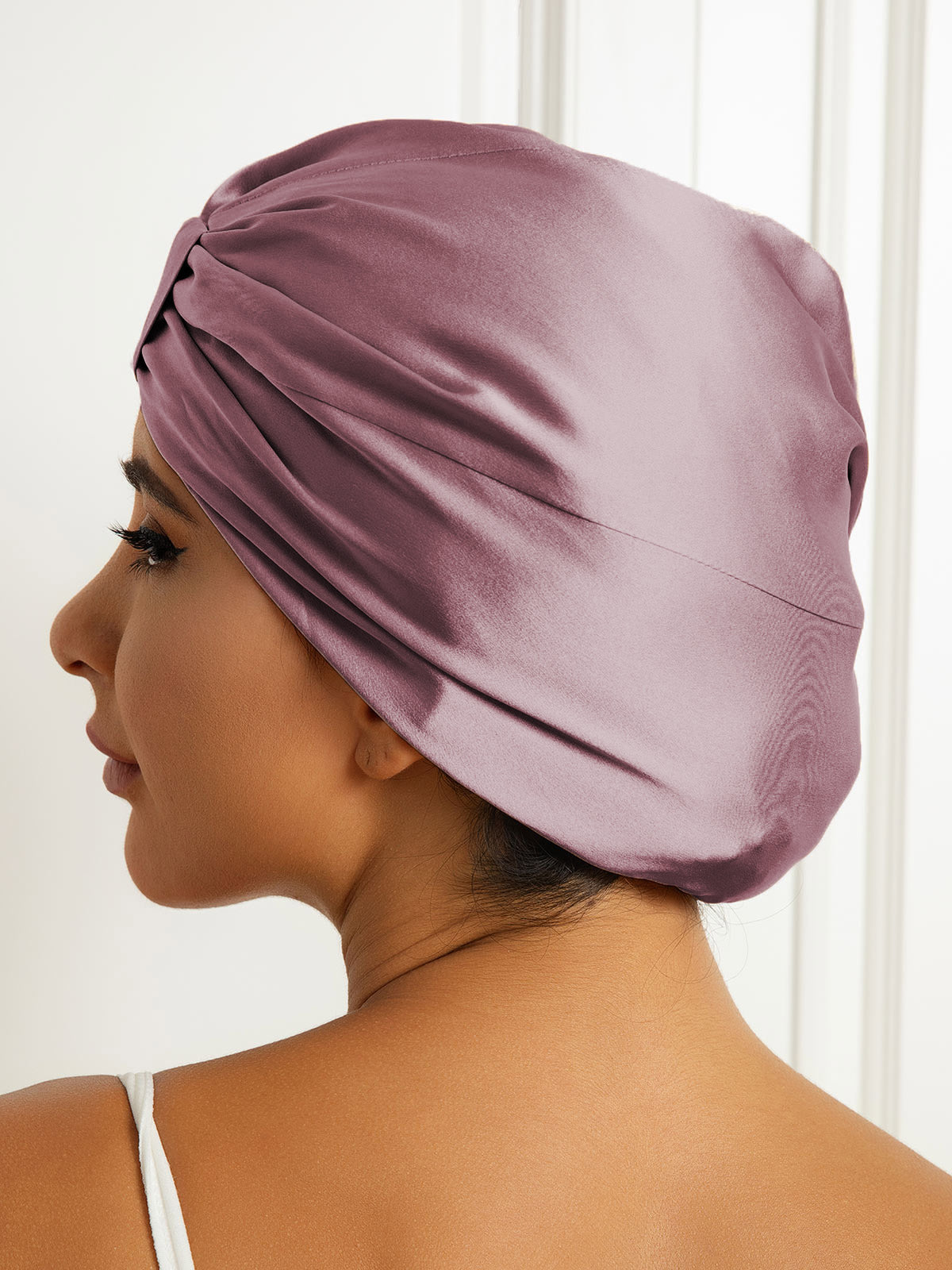 [Pale Mauve] SilkSilky-CA Pure Silk Sleep Cap 004