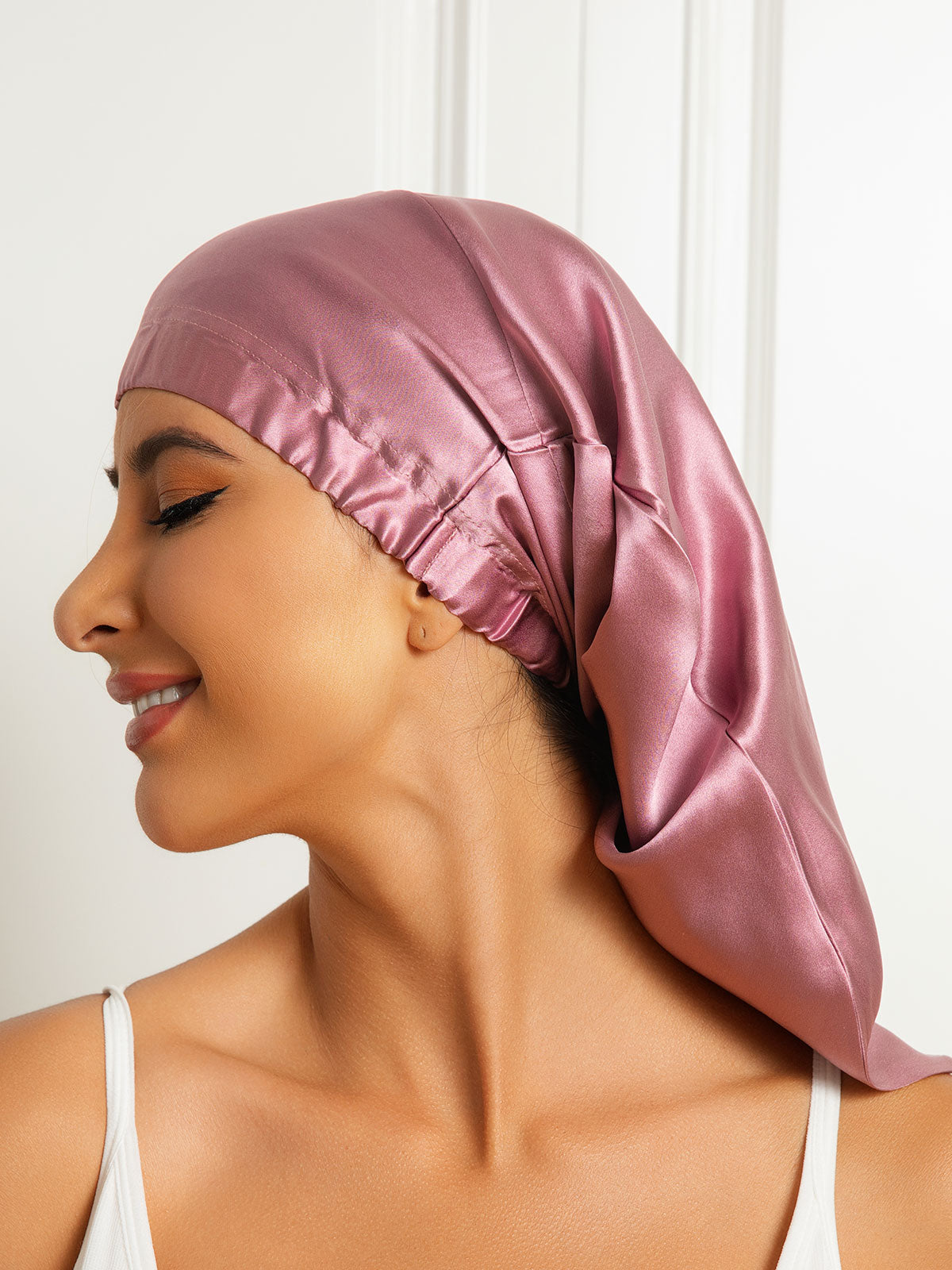 [Pale Mauve] SilkSilky-CA Pure Silk Sleep Cap 004