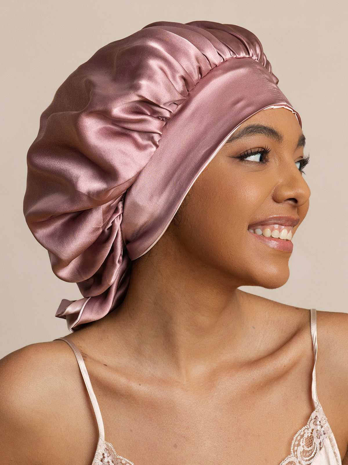 [Pale Mauve] SilkSilky-CA Pure Silk Sleep Cap 004