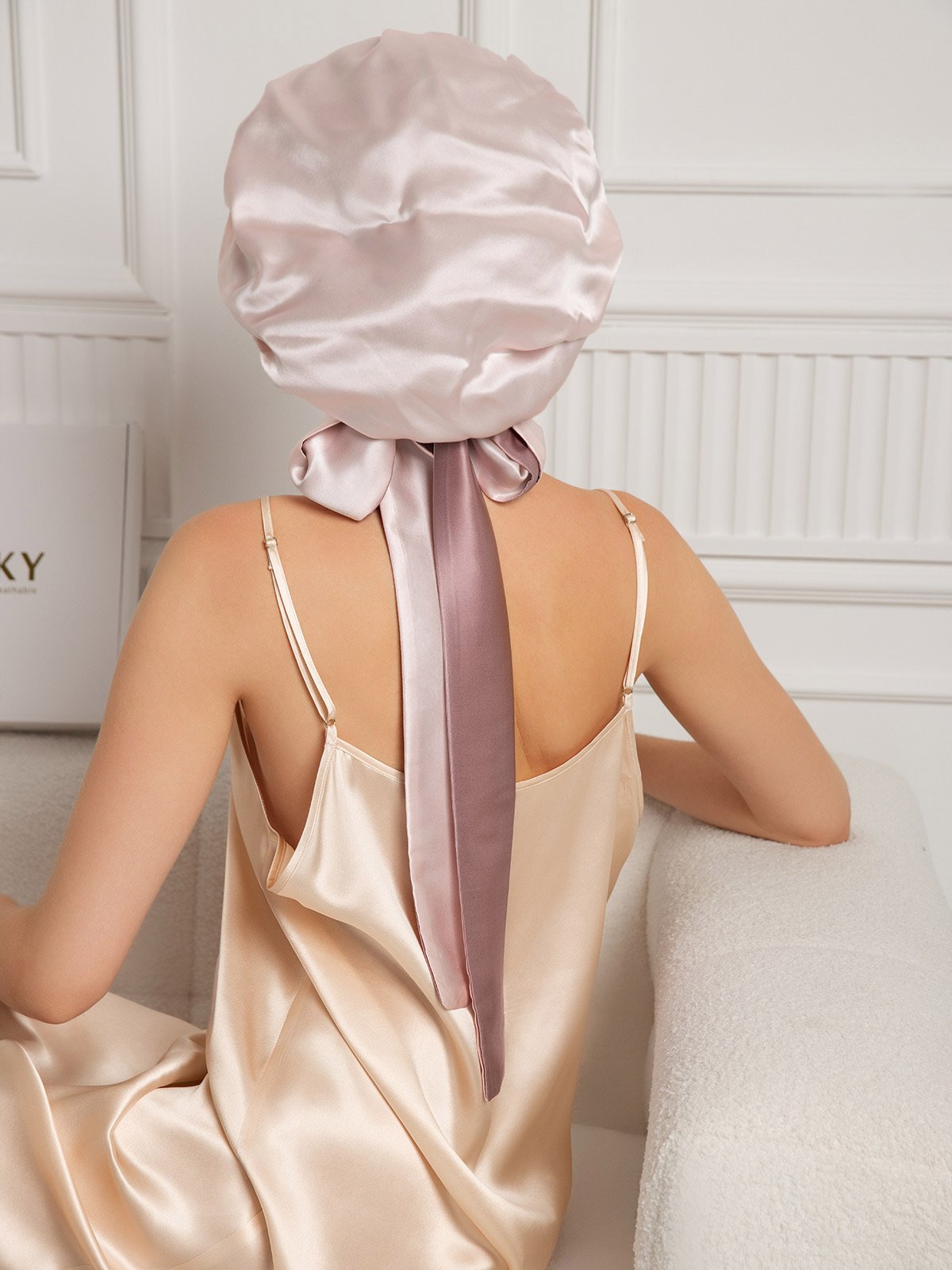 [Pale Mauve] SilkSilky-CA Pure Silk Sleep Cap 005